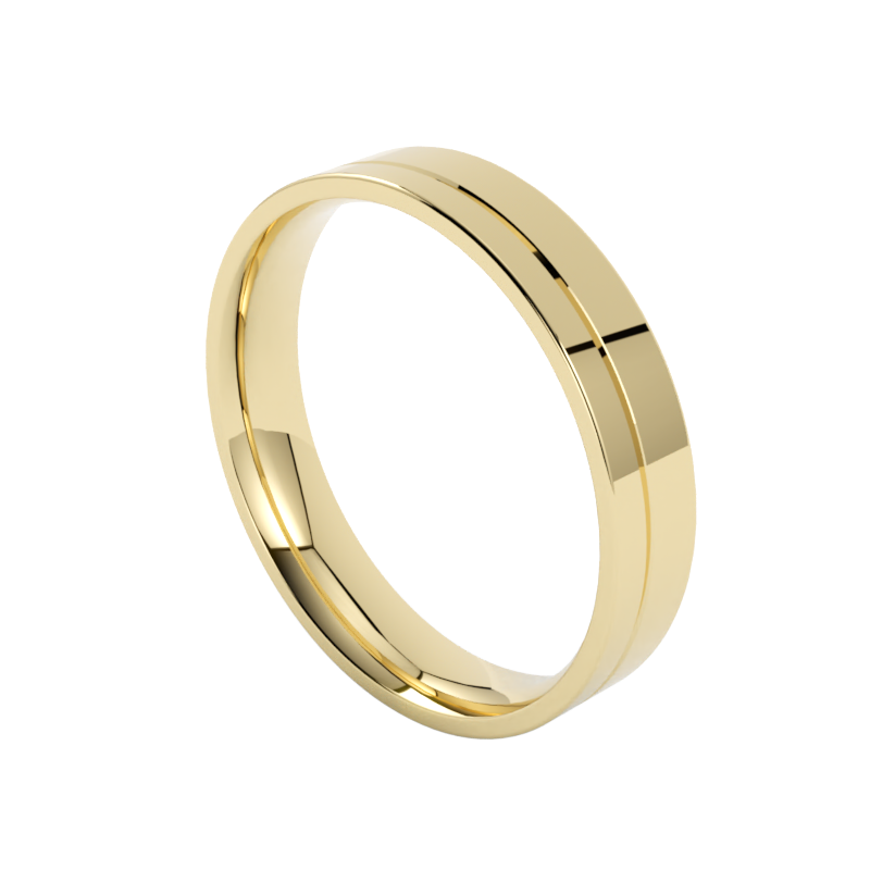 Komfortowa obrączka ślubna z żółtego złota